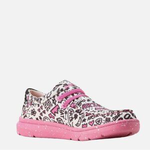 Ariat Youth Girl's Hilo Graphic Doodles Pink Slip On Shoe 10053803